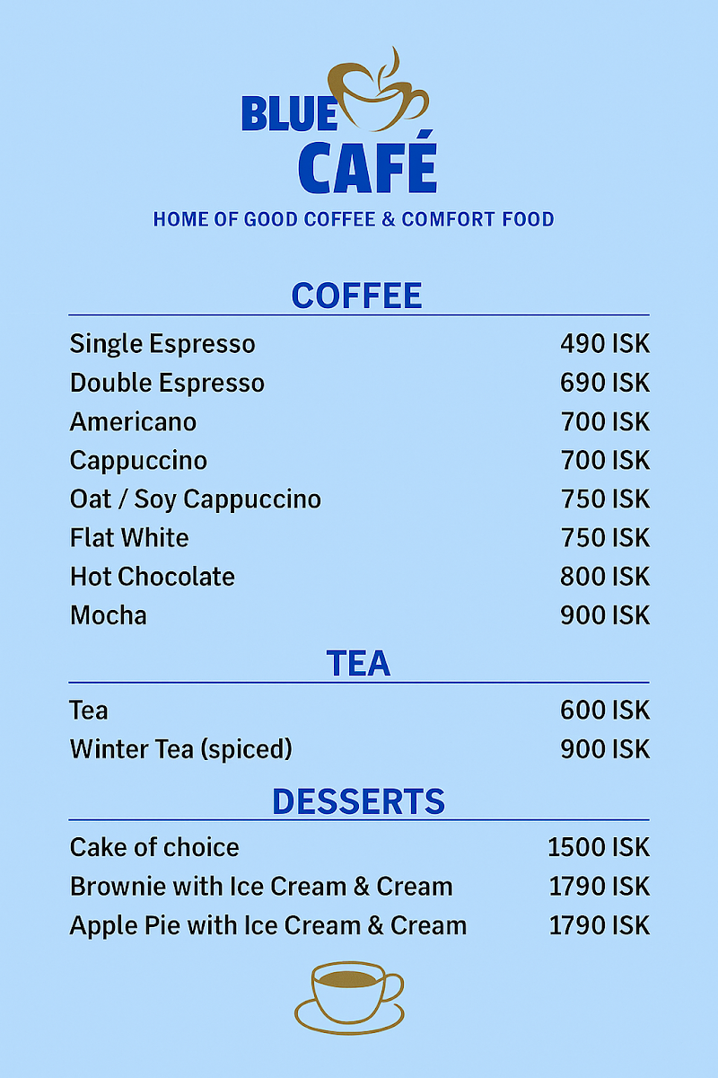 Menu card